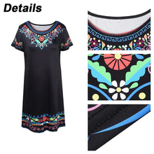 Load image into Gallery viewer, M-3XL Vintage Elegant Ethnic Dress for Women 2023 Summer Loose Bohemian Beach Midi Dress Casual Female Clothing Pullover Skirt
