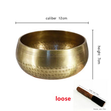 Load image into Gallery viewer, Nepal handmade Tibet Buddha sound bowl Yoga Meditation Chanting Bowl Brass Chime Handicraft music therapy Tibetan Singing Bowl
