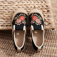 Load image into Gallery viewer, Embroidered Shoes Fisherman Shoes Cart Stitching Cotton and Linen Embroidery Shoes, Anti Slip and Breathable Round Toe Women&#39;s Shoes
