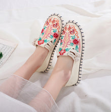 Load image into Gallery viewer, Tibetan Floral Embroidered style Flat Shoes
