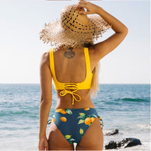 Load image into Gallery viewer, Spot Sexy Yellow Multi-color Bikini Swimsuit
