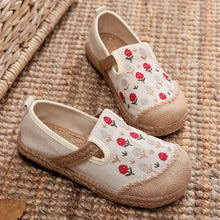 Load image into Gallery viewer, New Women&#39;s Embroidered Linen Flat Shoes
