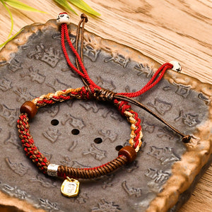 All Hand-woven Tibetan Hand Rope Wenwan Bracelet Hand Rub Cotton Rope Braided Rope Ethnic Style Meaning Hand Decoration Adjustable