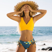 Load image into Gallery viewer, Spot Sexy Yellow Multi-color Bikini Swimsuit
