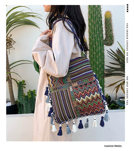 Tibetan Ethnic Style Bag Large Capacity Bohemian Shoulder Messenger Bag