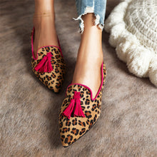 Load image into Gallery viewer, New Fashion Pointed Muller Shoes 40-43 Size Leopard Pattern Casual Single Shoe
