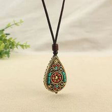 Load image into Gallery viewer, Popular Retro Ethnic Style Sweater Chain Women&#39;s Nepalese Pendant Style Long Versatile Simple Literary Accessories
