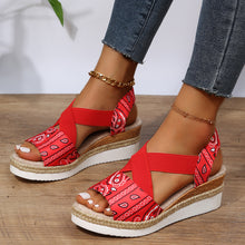 Load image into Gallery viewer, Summer New Flat Bottom Slope Heel Fish Mouth Casual Women&#39;s Sandals
