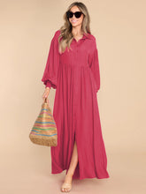 Load image into Gallery viewer, Autumn and Winter New Product Long Solid Color Dress Button Long Dress Loose Oversized Swing Skirt
