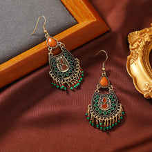 Load image into Gallery viewer, Bohemian Alloy Drop Oil Long Tassel Ethnic Style Earrings for Women&#39;s Retro Earrings
