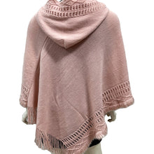 Load image into Gallery viewer, Summer Solid Color Hooded Shawl Women&#39;s Knitting Outside with Spring and Autumn Travel Tassel Pullover Hooded Cape Shawl
