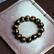 Load image into Gallery viewer, Six-character mantra Stone Bracelet Retro Fashion Men and Women Couples&#39; Safe Ancient Gold Plated Bracelet
