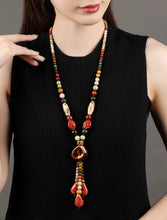 Load image into Gallery viewer, Ethnic Style High-end Ceramic Sweater Chain Women&#39;s Long Versatile Pendant Autumn and Winter Necklace 2023 New Jewelry Pendant
