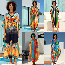 Load image into Gallery viewer, New Printing Vacation Beach Dress Loose Robe Bikini Blouse Sun Protection
