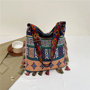 Tibetan Ethnic Style Bag Large Capacity Bohemian Shoulder Messenger Bag