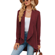 Load image into Gallery viewer, Autumn and Winter New Long sleeved Solid Color Loose Cardigan Top Women's Knitted Coat
