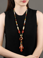 Load image into Gallery viewer, Ethnic Style High-end Ceramic Sweater Chain Women&#39;s Long Versatile Pendant Autumn and Winter Necklace 2023 New Jewelry Pendant
