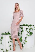 Load image into Gallery viewer, Stylish lace temperament, commuter mid-skirt, three-tone mid-rise solid color wrap-around midi dress
