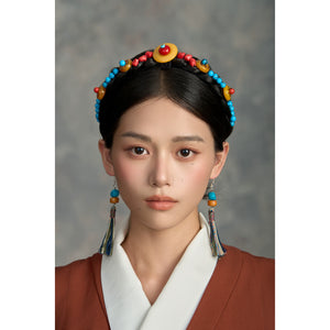 Tibetan Fringed Earrings 925 Sterling Silver Ear Hooks Niche Retro Ethnic Style Jewelry