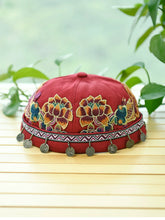 Load image into Gallery viewer, Ethnic Style Embroidery Fringed Hat Retro Personality Brimless Spring and Summer Yuppie Watermelon Hat Trendy Landlord Melon Fur Hat
