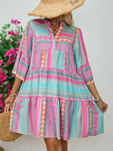 Load image into Gallery viewer, Women&#39;s Clothing New Spring and Autumn Printing V-neck Seven-quarter Sleeve Dress
