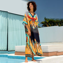 Load image into Gallery viewer, New Printing Vacation Beach Dress Loose Robe Bikini Blouse Sun Protection
