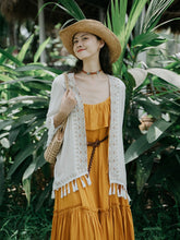 Load image into Gallery viewer, Ethnic Style Embroidery Bohemian Tassel Cardigan, Elegant and Super Immortal Sun Protection Shirt, Beach Outerwear, Loose and Thin Jacket
