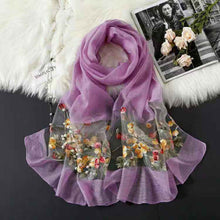 Load image into Gallery viewer, Ethnic Style Embroidered Plum Blossom Belt Spring Style Lightweight Scarf
