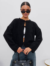 Load image into Gallery viewer, Autumn and Winter Casual Loose Cardigan Lace-up Solid Color Knitted Sweater Women
