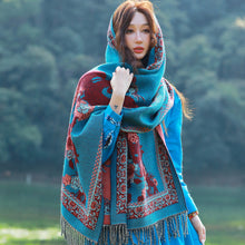 Load image into Gallery viewer, Retro Ethnic Grassland Tibet Blanket Shawl Thick Scarf
