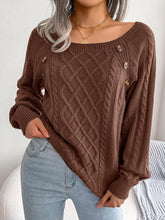 Load image into Gallery viewer, 2025 Autumn and Winter Casual Square Collar Nail Button Twist Knitted Pullover Sweater
