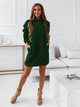 Load image into Gallery viewer, Autumn/Winter New Women&#39;s Wear with Hat Trendy Long Sleeve Solid Color Women&#39;s Dress
