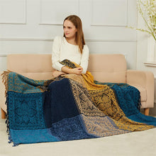 Load image into Gallery viewer, Shawl blanket, sofa towel blanket, bed blanket, bay window mat, chenille jacquard blanket
