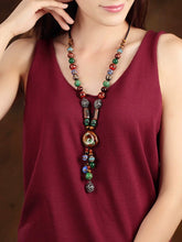 Load image into Gallery viewer, Ethnic Style High-end Ceramic Sweater Chain Women&#39;s Long Versatile Pendant Autumn and Winter Necklace 2023 New Jewelry Pendant
