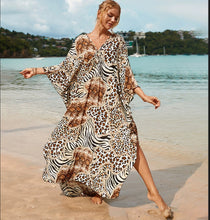 Load image into Gallery viewer, Summer Cotton Printed Beach Blouse Vacation Casual Bikini Sunscreen Beach Skirt
