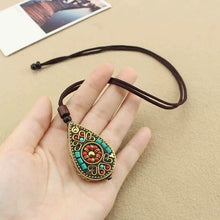 Load image into Gallery viewer, Popular Retro Ethnic Style Sweater Chain Women&#39;s Nepalese Pendant Style Long Versatile Simple Literary Accessories

