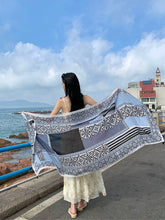 Load image into Gallery viewer, Fresh Green Ethnic Style Silk Scarf Women&#39;s Summer Sunscreen Dual-purpose Large Shawl Beach Towel Thin Cotton and Linen Scarf Yarn
