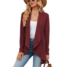 Load image into Gallery viewer, Autumn and Winter New Long sleeved Solid Color Loose Cardigan Top Women's Knitted Coat
