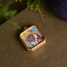 Load image into Gallery viewer, Thangka Painted Zakiram Pendant
