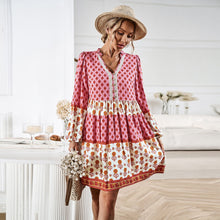 Load image into Gallery viewer, Women&#39;s Fall Vacation and Leisure Bohemian Long Dress
