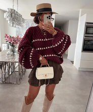 Load image into Gallery viewer, Autumn and Winter New Sweater Thick Needle Loose Plus Size Twist Striped Crew Neck Jumper Women
