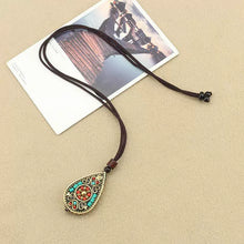 Load image into Gallery viewer, Popular Retro Ethnic Style Sweater Chain Women&#39;s Nepalese Pendant Style Long Versatile Simple Literary Accessories
