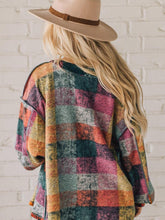 Load image into Gallery viewer, Autumn New Fleece Warm Jacket for Women Multi-color Plaid Loose Jacket
