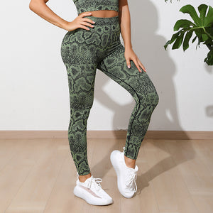 Python Pattern Sports Suit Women's Double Shoulder Straps Beautiful Back Yoga Clothes Sports Wind Yoga Suit