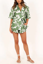 Load image into Gallery viewer, Women&#39;s Clothing New Lapel Printed Short Top+shorts Set
