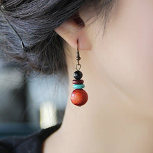 Load image into Gallery viewer, Bohemian Ethnic Style Wooden Bead Temperament Simple Retro Crystal Day Earrings
