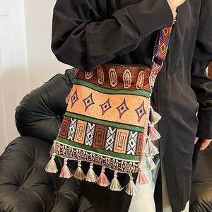 Tibetan Ethnic Style Bag Large Capacity Bohemian Shoulder Messenger Bag