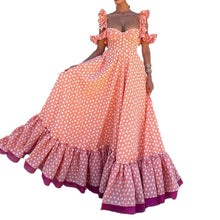Load image into Gallery viewer, Summer New Fashion Wave Dot Print Ruffle Edge Sling Dress

