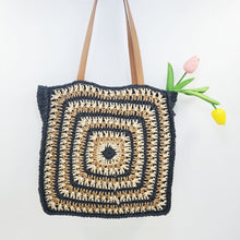 Load image into Gallery viewer, Summer Shoulder Fashion Woven Bag Beach Vacation Retro Casual Style Straw Woven Bag
