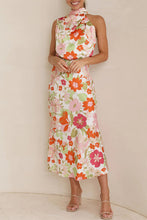 Load image into Gallery viewer, Summer New Light Mature Style Sleeveless Lace Printed Satin Dress
